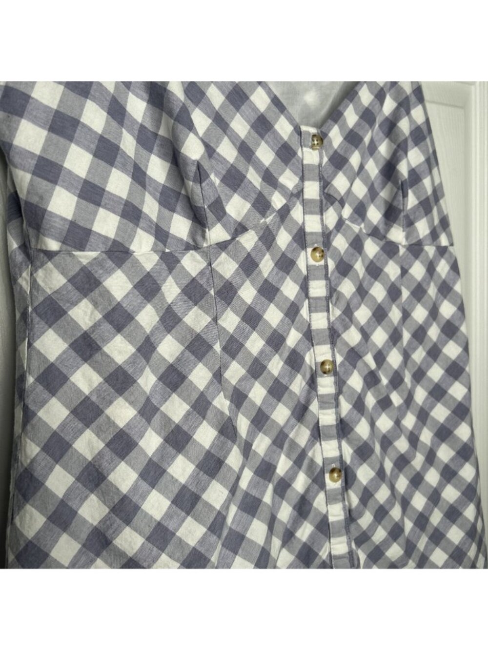 Saylor Hadleigh Purple White Gingham Cap Sleeve Dress Women's Size X-Large XL - Picture 5 of 9